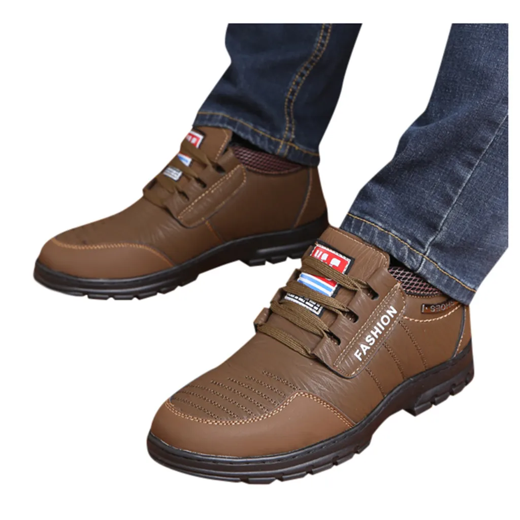 Мужская повседневная обувь; модная зимняя обувь; zapatillas hombre; теплая зимняя обувь из хлопка; обувь с мягкими вставками для папы; нескользящая обувь на высоком каблуке со шнуровкой