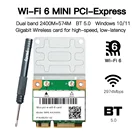 3000 Мбитс Wi-Fi 6 Mini PCI-E беспроводной адаптер для карты двухдиапазонный 2,4 ГГц5 ГГц Bluetooth 5.0 Wlan для ноутбука Wi-Fi-карта 1802 AXac MU-MIMO