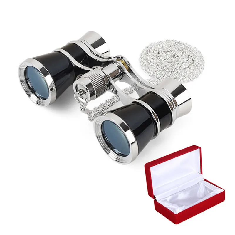 

Черный 3x25 стекло с покрытием es бинокль телескоп театр опера стекло леди стекло с цепочкой ожерелье и подарочная коробка