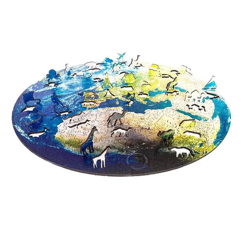 

Moon Earth Puzzle Assembling Difficult Jigsaw Party Puzzle Educational Gifts Wooden Toys Interactive Parent-child Game DIY P8X7