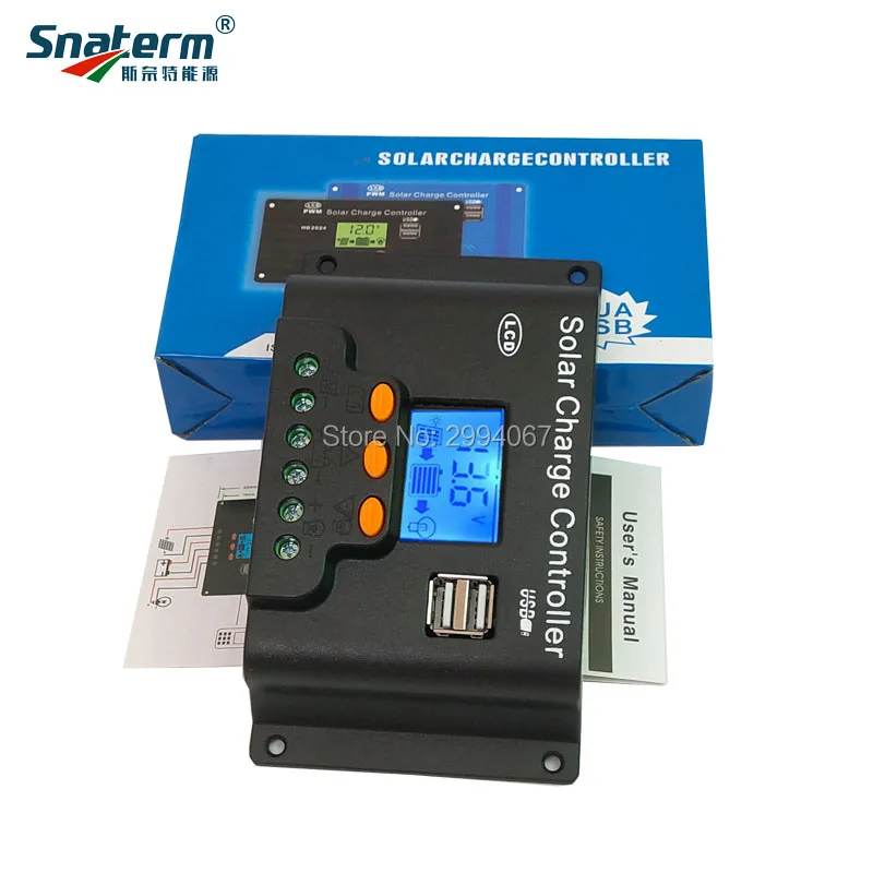 Подсветка функция 30A 20A 10A 12V/24V Авто ЖК дисплей PWM регулятором солнечного заряда