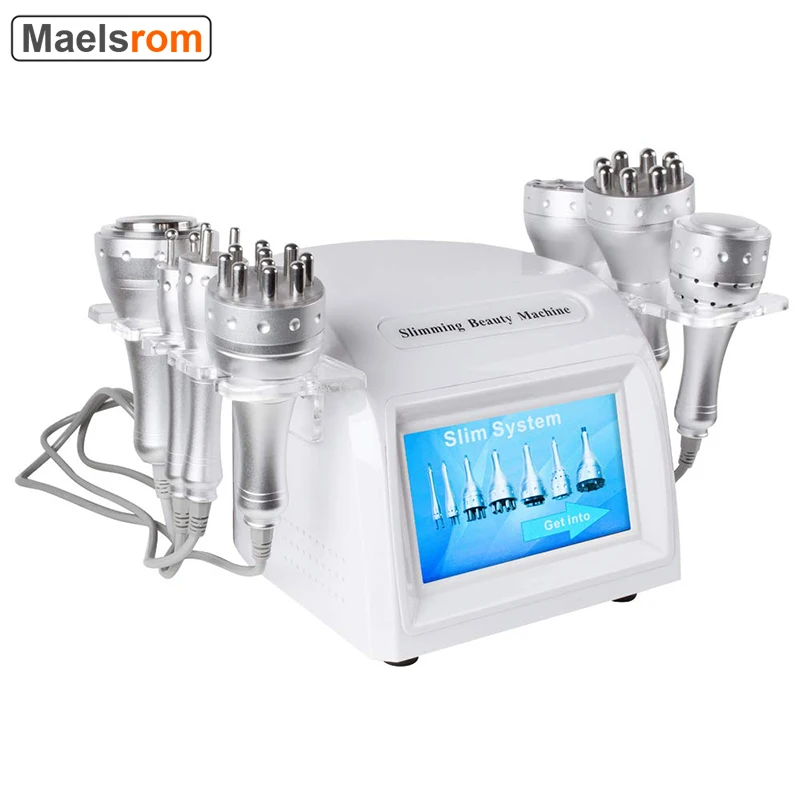 Koop 7 In 1 Ultrasone 40K Cavitatie Multipolaire Rf Bevroren Lichaam Vorm Machine, Huid Strakker Anti-Rimpel Facial Lifting Massager