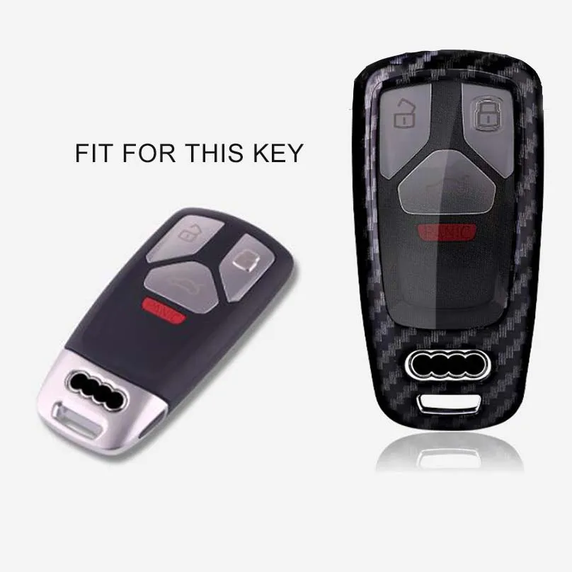 Высокое качество углеродного волокна зерна случае ключ для Audi 2017 2018 A4 B9 Q5 Q7 TT S4 S5 SQ5