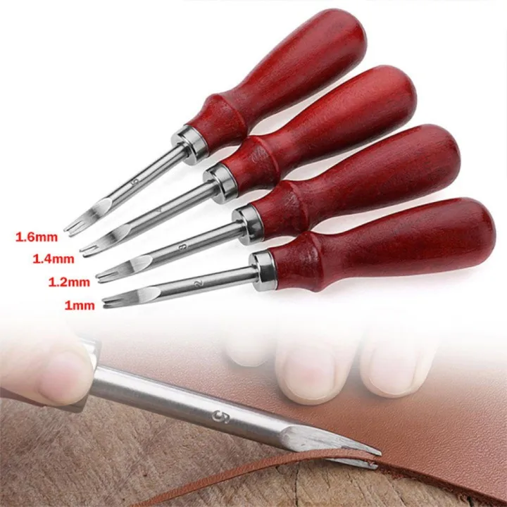 

Hand Made Leather Edge Skiving Cutting Craft Beveler Wood Handles DIY Leather Edge Beveler Leathercraft Accessories Tools