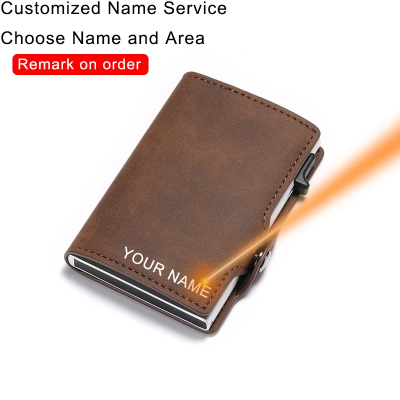 Кожаный держатель для Карт Rfid тонкий мужской кошелек маленький винтажный