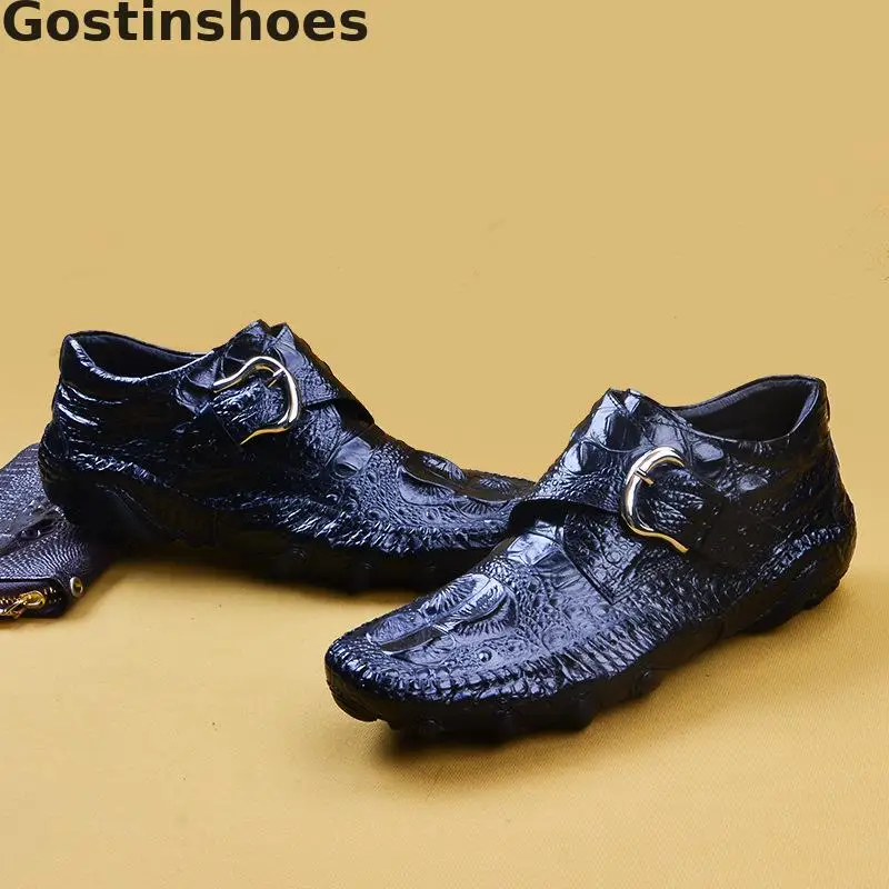 Повседневная кожаная обувь цвет черный коричневый Мужская из натуральной