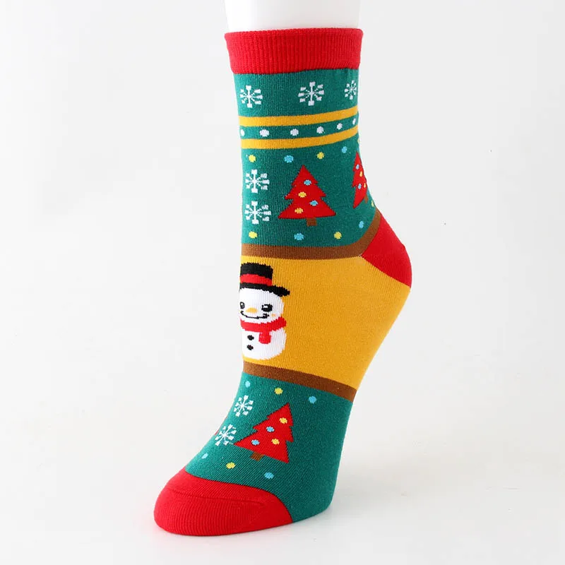 M Cotton Socks Cute Funny Women Sock Colorful Cartoon Kawaii Santa Elk Socks Christmas Gift For Girls Cute funny design#F - Цвет: M