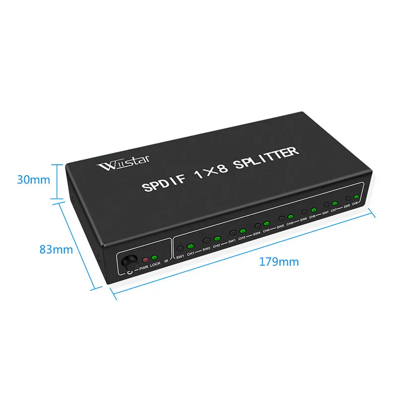 Новый стиль SPDIF/TOSLINK Цифровой оптический аудио сплиттер 1x8 Аудио Усилитель