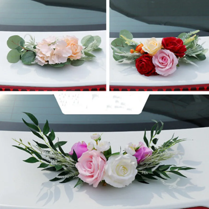 

Artificial wedding car embellishment decoration car layout wedding chair back bouquet decoration custom wedding supplies