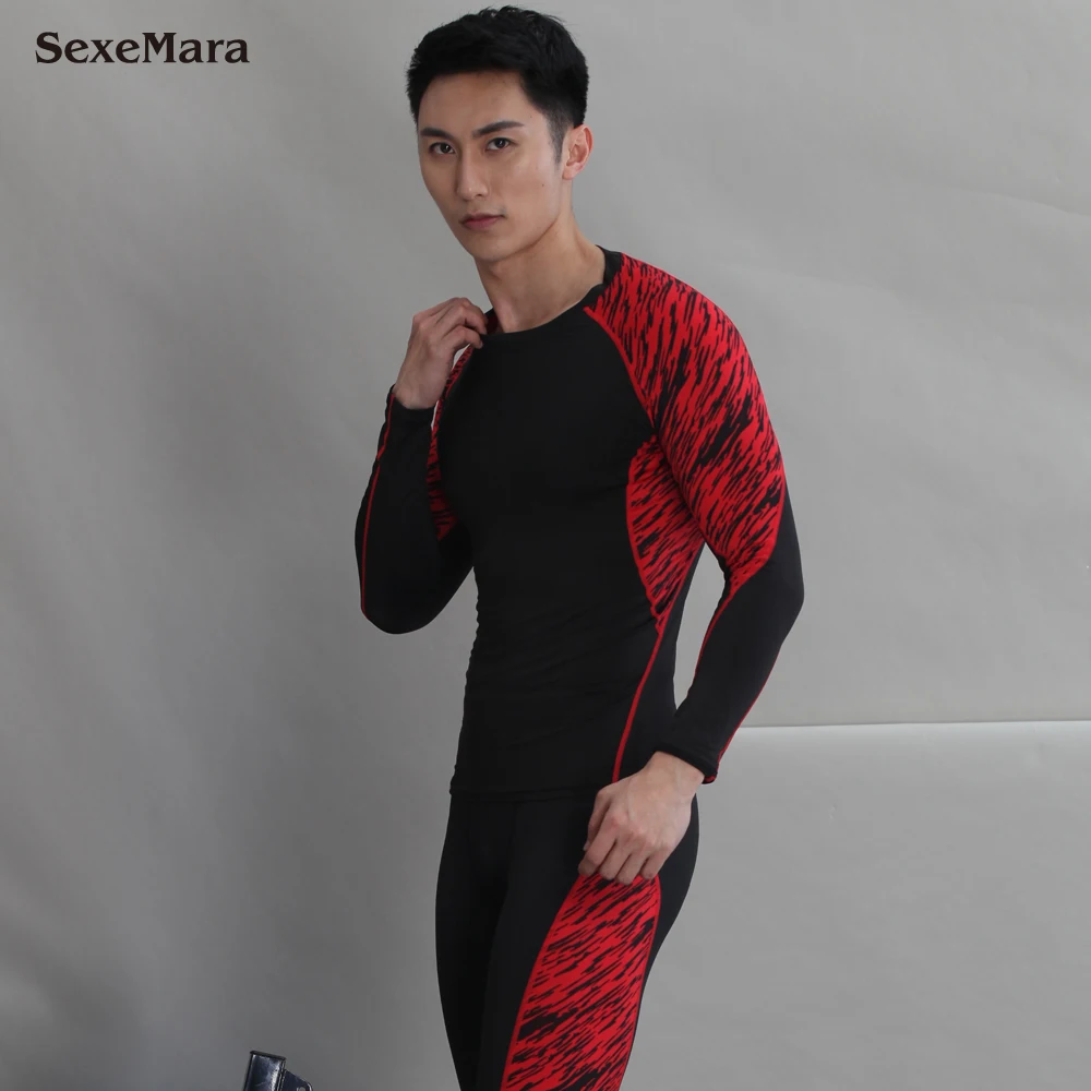 

Running Sets Men Sports Tights Compression Underwear Suit Fitness Gym Leggings shirts Sportswear MMA clothing 2021 Bodybuilding
