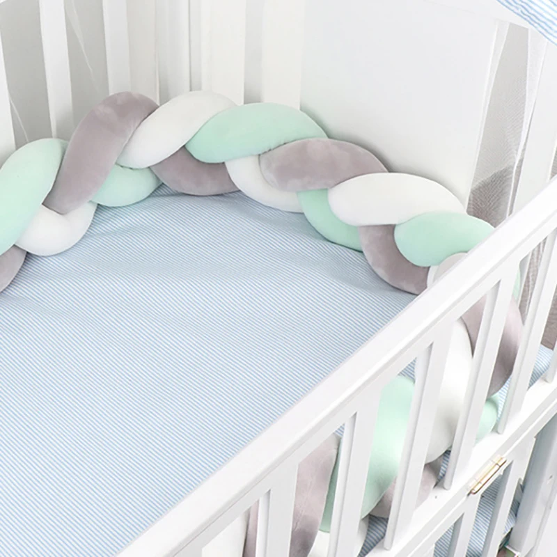 Детская кроватка бампер для новорожденных детская с узлом подушка декора