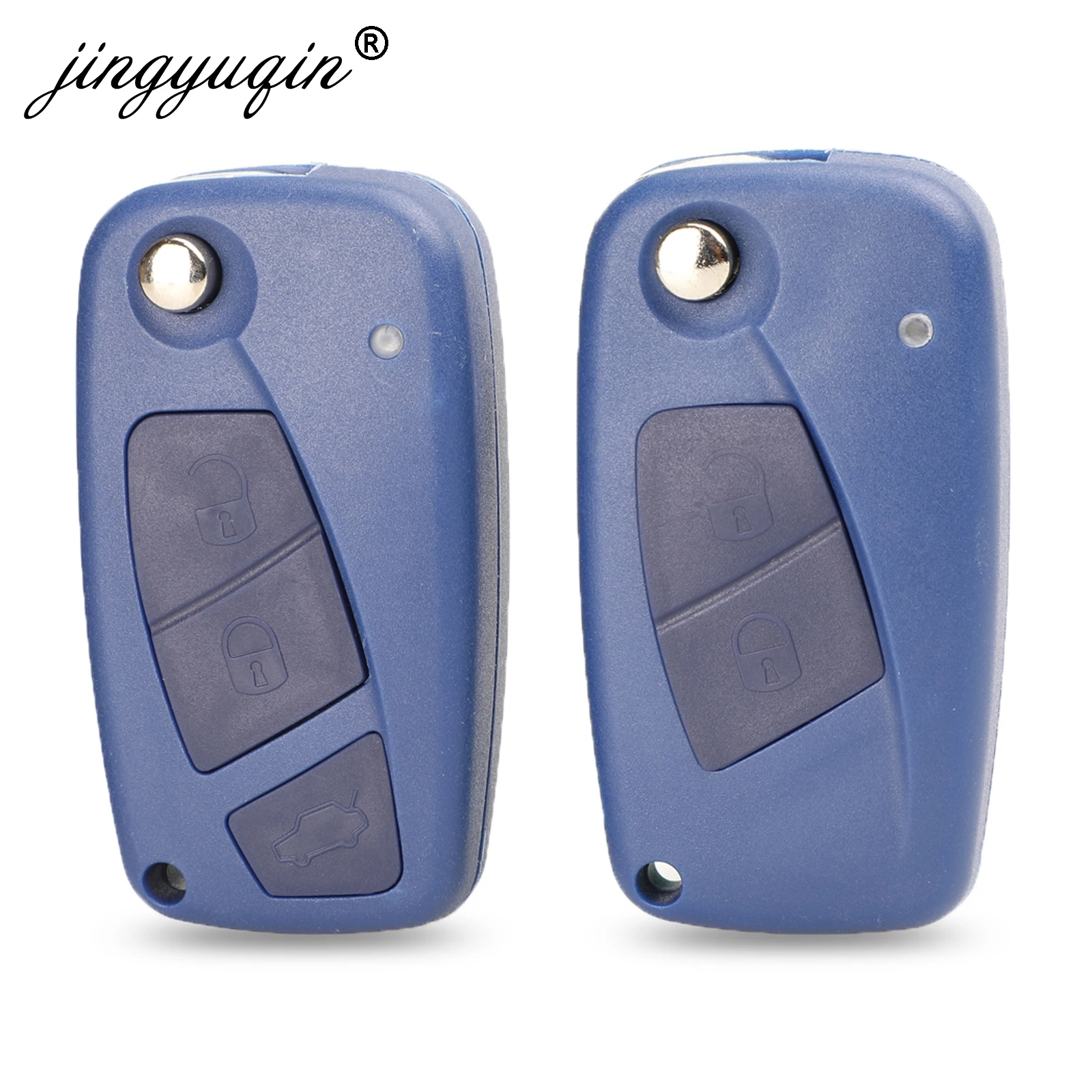 Jingyuqin 10 шт./лот синий брелок для ключей Fiat Panda Idea Punto Stilo Iveco 2/3 кнопочный