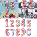 32 дюйма градиентный цвет воздушные шары из фольги в виде цифр дня рождения, свадьбы, годовщины декор для вечерние детский шар праздничные атрибуты украшение для дома