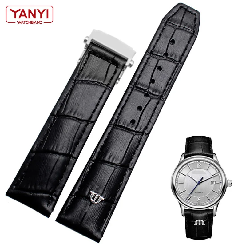Genuine leather watch strap 20mm 22mm for MAURICE LACROIX watchband folding buckle leisure business cow leather bracelet