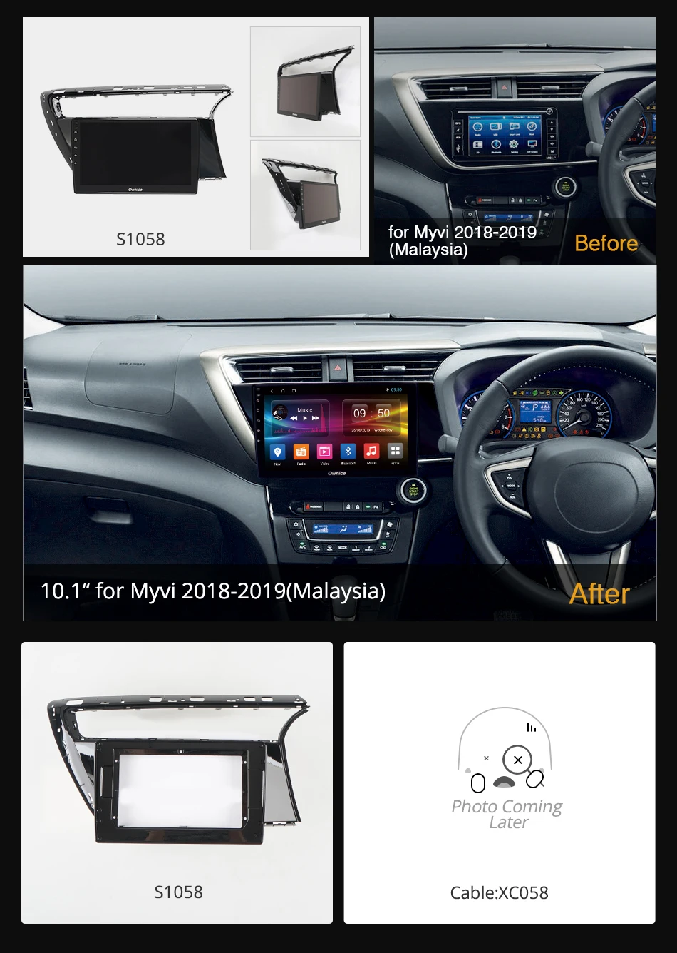 IPS 10.1'' Android 10 4G RAM 64G ROM 360 Panorama DSP Optical Car DVD Player navigation GPS for Myvi 2018-2019 1din (Malaysia) |