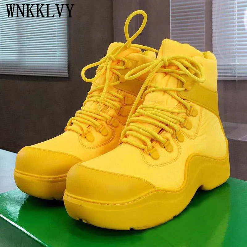 

Женские ботильоны на плоской толстой подошве, походные ботинки без шнуровки, сезон осень-зима, дышащие короткие ботинки со шнуровкой и круг...