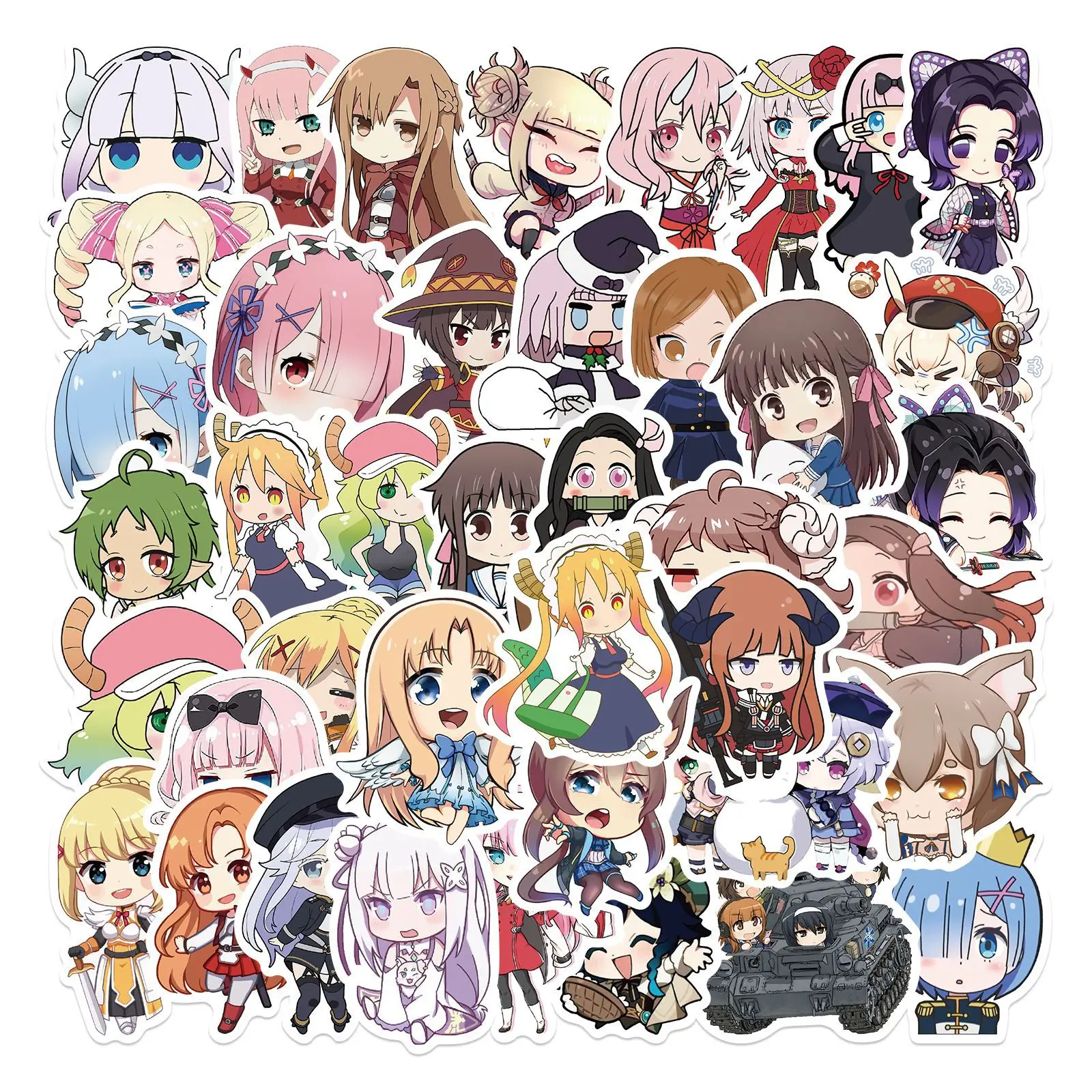 

10/50 шт., водонепроницаемые аниме-наклейки для чемодана, телефона, ноутбука