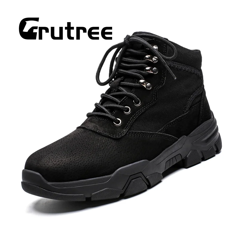 Модные кожаные ботинки мужские Ботильоны Водонепроницаемая Мужская обувь