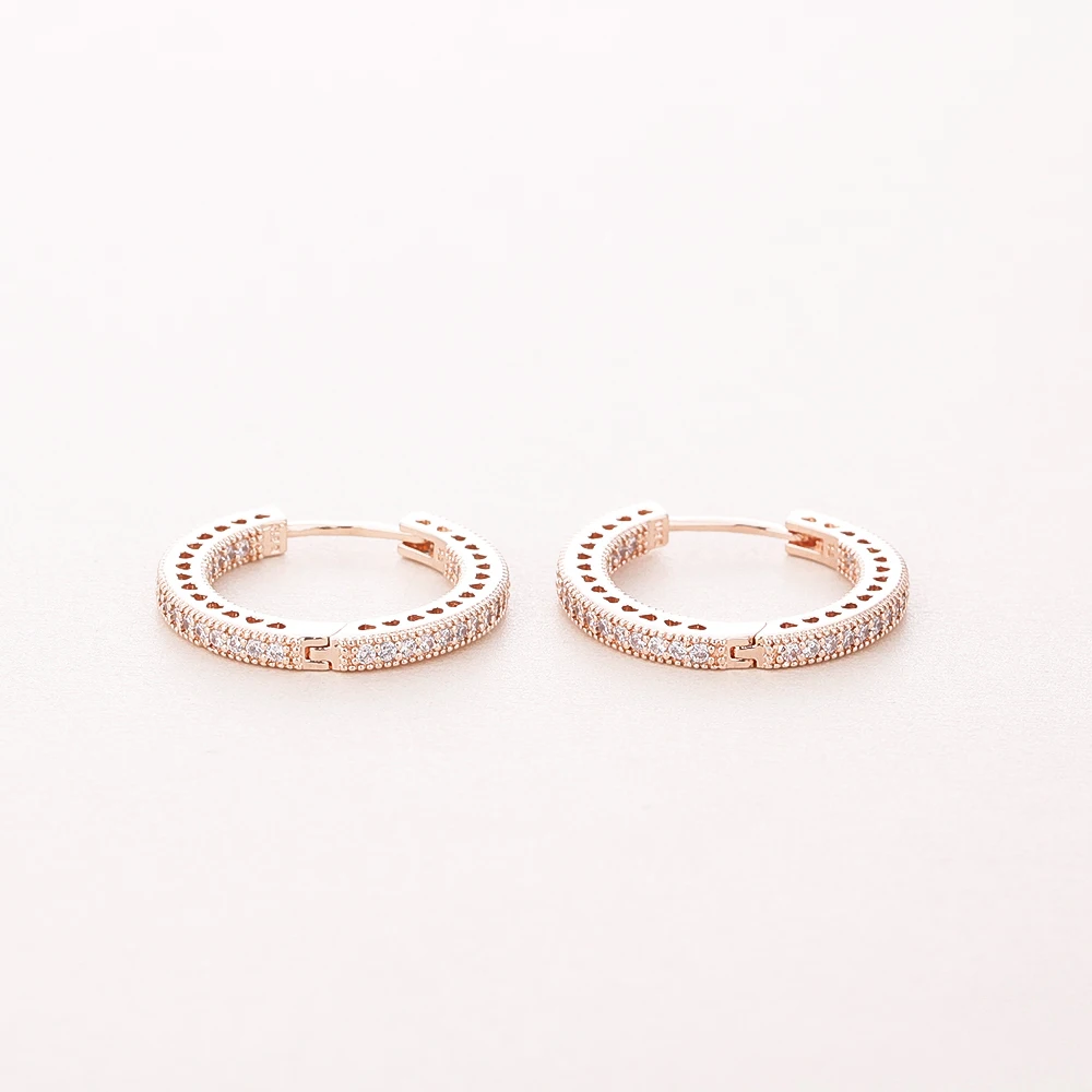 Ювелирные изделия из розового золота серьги кольца в форме сердца с