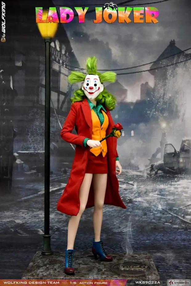 

In Stock WOLFKING 1/6 WK89022 Female Lady Joker 12inch Action Figure Toys