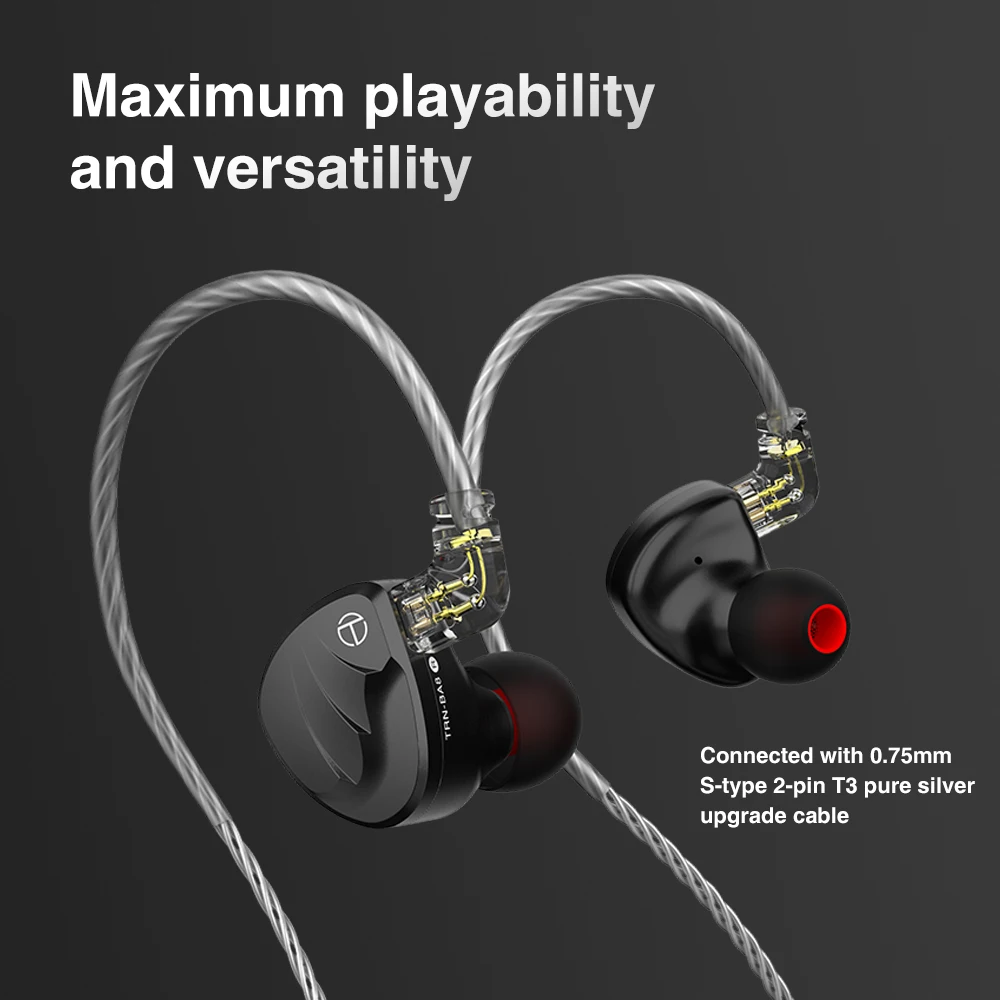 TRN BA8 16BA наушники вкладыши с драйвером 18 дюймов сбалансированные Amarture HIFI DJ монитор