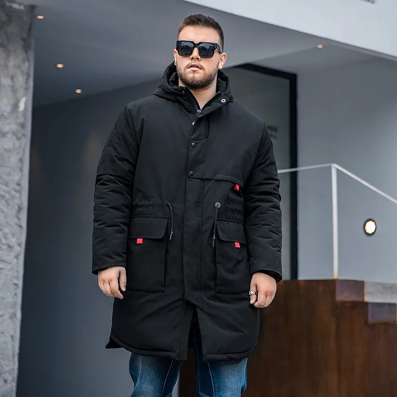 Новинка Зима 2020 мужское длинное пальто из искусственного хлопка модное