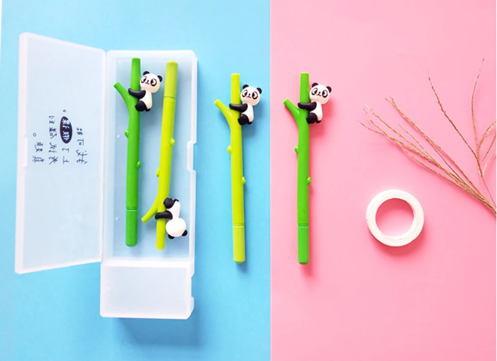 1 шт. креативная Милая мультипликационная гелевая ручка панда бамбук 0 5 мм черные