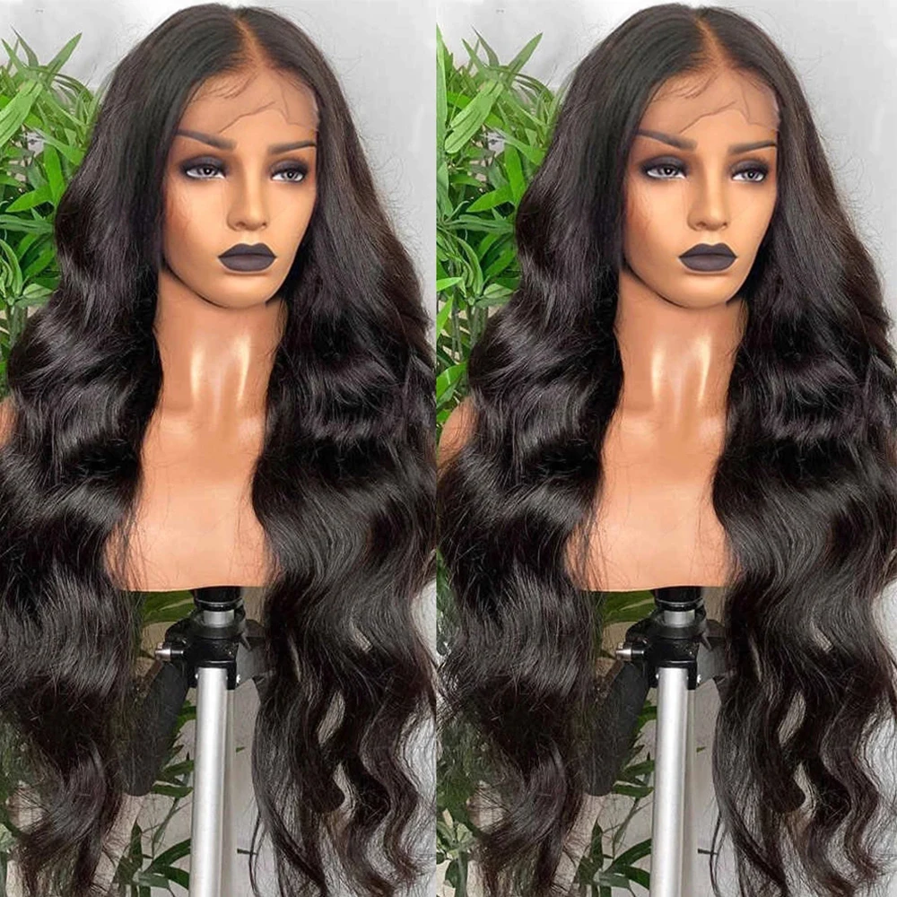 

Transparent Lace Front Human Hair Wigs For Black Women Pre Plucked Brazilian Body Wave Lace Frontal Closure Wig With Baby Hair