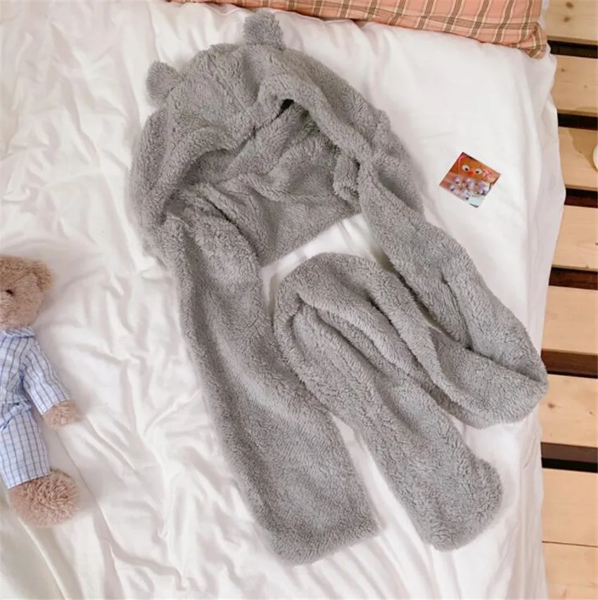 Плюшевая шапка и шарф в виде медведя стиле &quotЛолита&quot японская женская