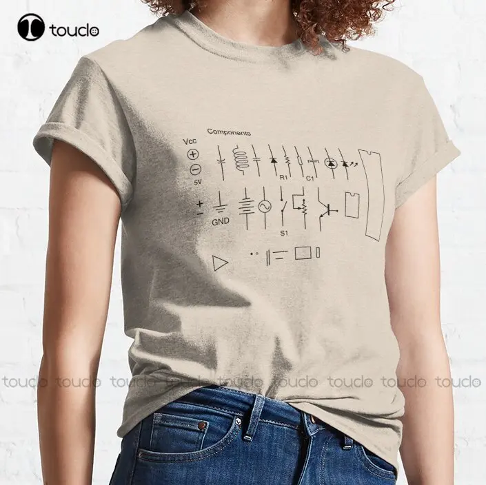 Фото Новые электронные символы цепи Классическая футболка большая и искусственная