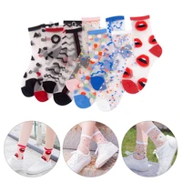 womens sheer elastic thin mesh ankle socks summer transparent kawaii