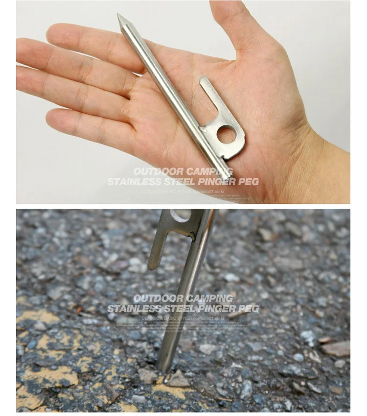 

1pc Tent pegs Outdoor High Hardness Stainless Steel Canopy Tent Nail Stakes Nails Ground Stake for Picnic Camping Hiking Fishing