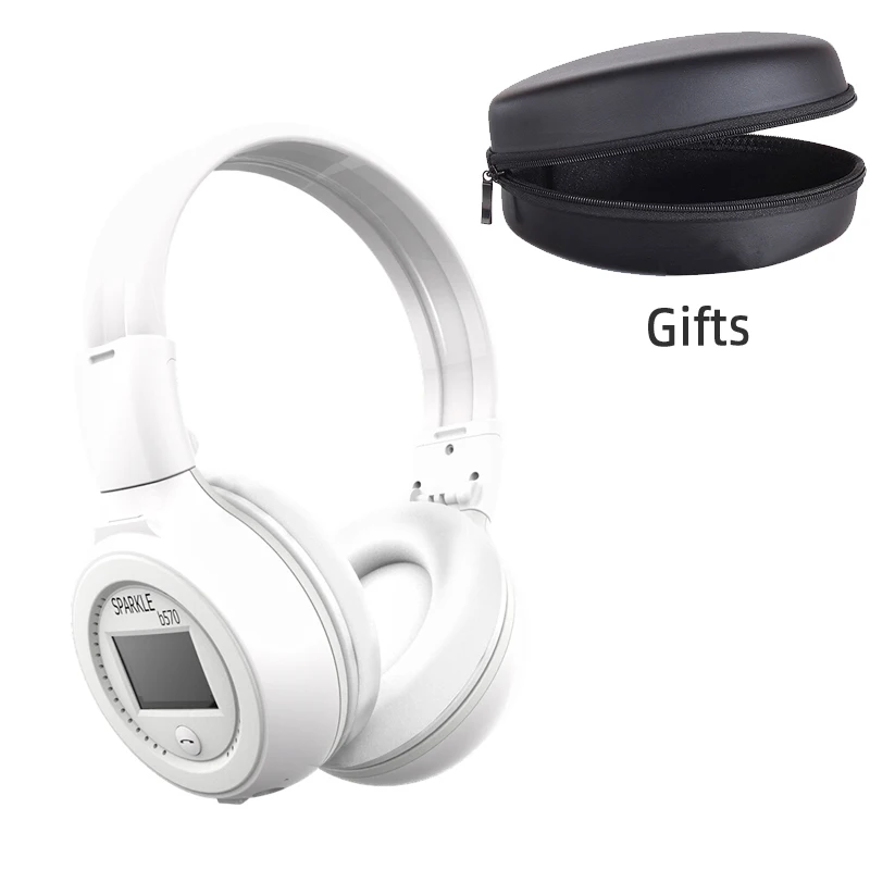 Хорошее качество,, Zealot B570, стерео Беспроводная гарнитура, Bluetooth наушники, повязка на голову, гарнитура с FM TF, светодиодный индикатор для mp3 - Цвет: White