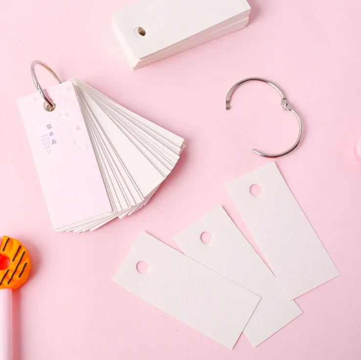 220 страниц пустая страница Kawaii Flash Card Ring Notepad Word учебная карта портативный блокнот
