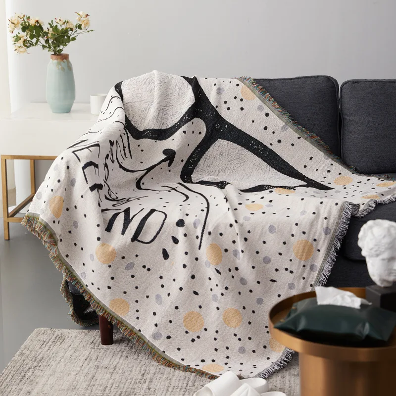 

All Seasons Blanket Soft Cotton Sofa Towel Blanket For Couch Sofa Decorative Slipcover Throws Stitching Travel Plane Blanket