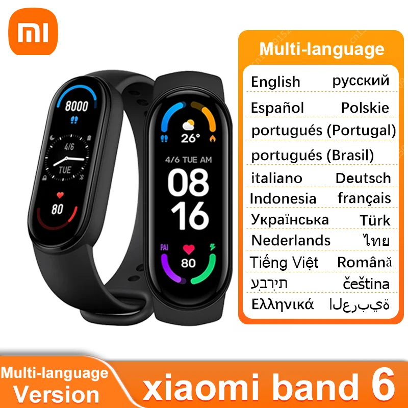 

Xiaomi Mi Band 6 Smart Bracelet 5 Color AMOLED Screen Miband 6 Blood Oxygen Fitness Traker Bluetooth Waterproof Smart Band