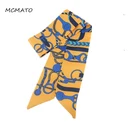 Новый Шелковый шарф, роскошная брендовая сумка, шарф для женщин, цепочка с принтом головы, узкий шарф, длинная ручка для сумки шарфы, шарфы, Прямая поставка