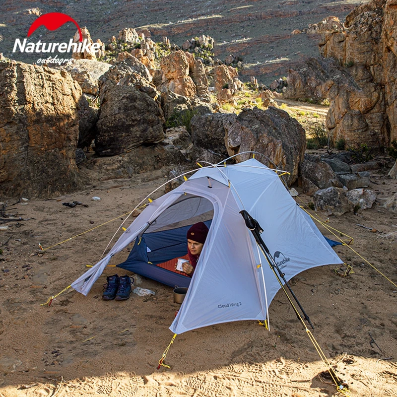 Naturehike 2 Person Camping 15D Double-layer Waterproof Dome Tent Ultralight Rainproof Sunscreen 4 Season Outdoor Portable | Спорт и
