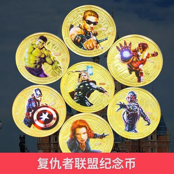 

Disney Iron Man Medal Avengers Hulk Beauty Team Thor Iron Man Medal Tooth Fairy Gold Medal Commemorative Coin Collectible Coin