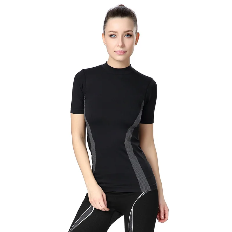 Sport T Shirt Women Sportswear Summer Short Sleeve Shirts Quick Dry Breathable Gym Active Wear Tops Yoga Fitness | Спорт и