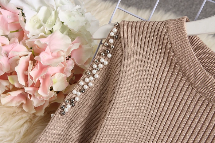 ALPHALMODA новое женское ажурное осеннее трикотажное платье с длинными рукавами, облегающее женское элегантное эластичное платье