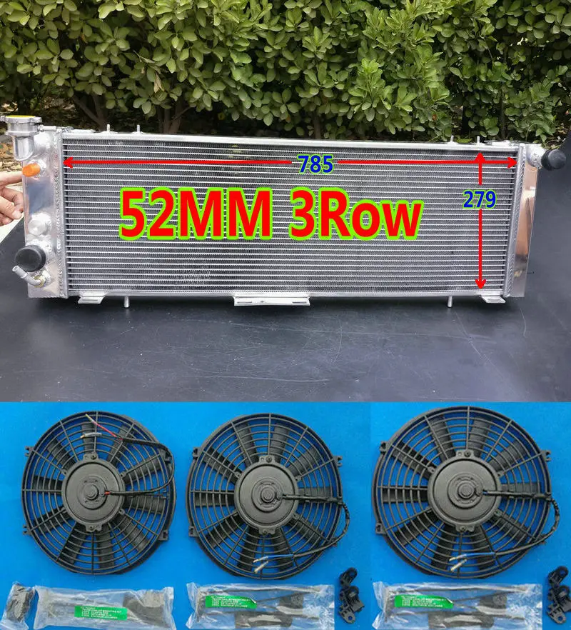 3Row алюминиевый радиатор для JEEP FOR Cherokee XJ 4 0 242 CID L6 1991-2001 &amp 7 &quotFAN * 3 | Автомобили и