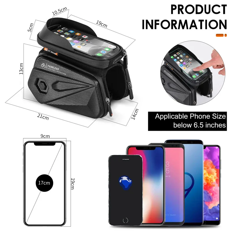 

2021 New Nylon Waterproof Hard Shell Mountain Bike Bicycle Bag Front Beam Bag Bicycle Bag Road Bike Upper Tube Bag Saddle Bag