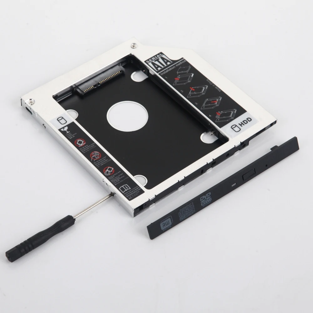 Универсальный алюминиевый 9 5 мм SATA 2 й жесткий диск SSD Оптический корпус для Sony