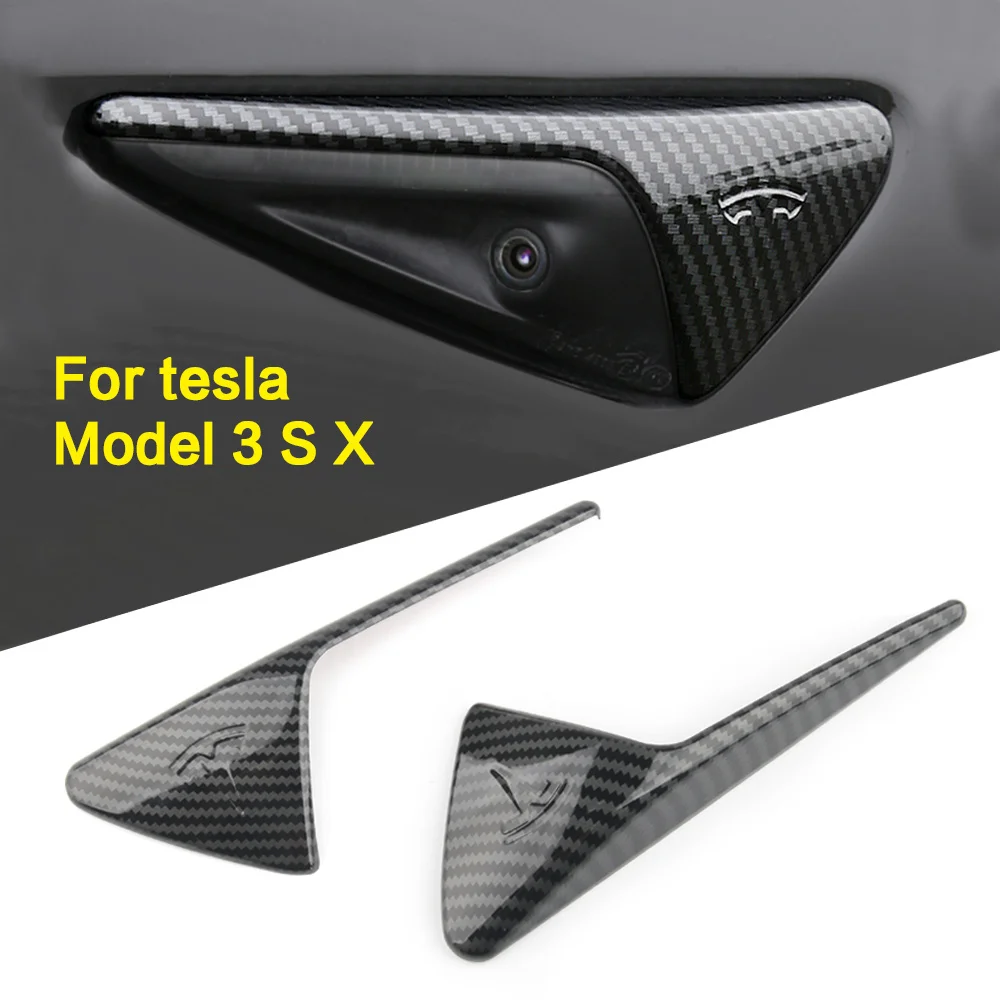 

2 шт./компл. для боковой камеры Tesla Model 3 Y S X Model3, защитный чехол из углеродного волокна и АБС для трех моделей Tesla