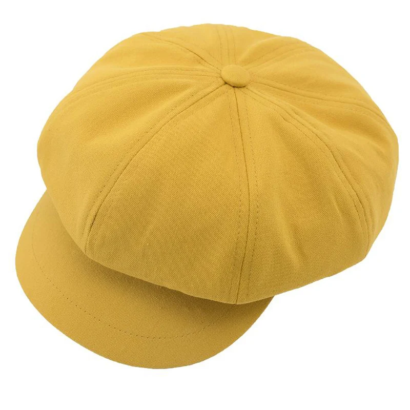 Новая модная однотонная восьмиугольная шляпа в повседневном стиле ретро уличная