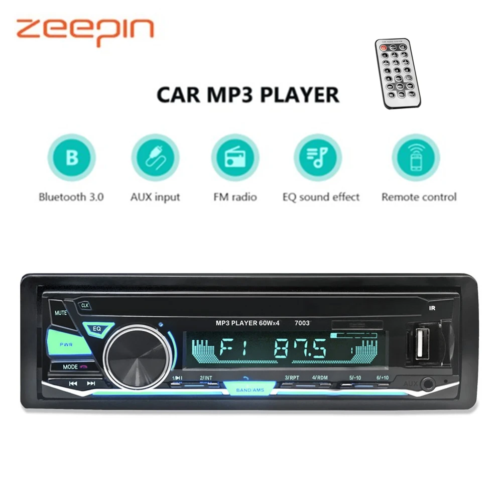 Zeepin Автомобильный MP3 плеер Bluetooth 3 0 Мультимедийная система 87 5 108 МГц fm радио USB