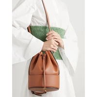 2021 new ladies drawstring bucket bag luxury leather large capacity handbag shoulder bag