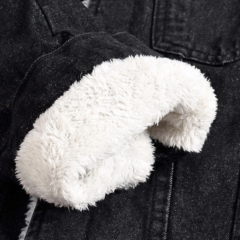 SAGACE мужские черные зимние джинсовые куртки верхняя одежда теплые пальто новые