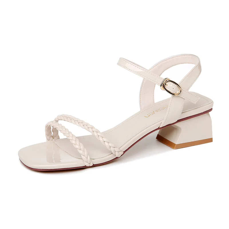 

Open-Toe Thick-Heeled Summer Sandals One-Line Buckle Solid Color Women'S Shoes Water Platform Women'S Shoes